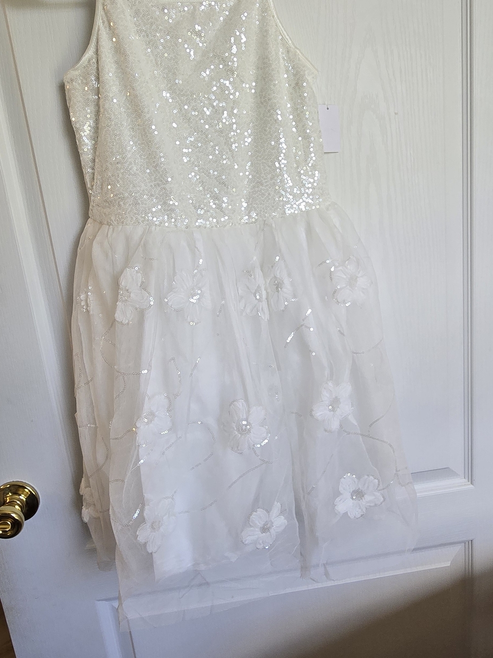 Target Girls White Sequin & Floral Tulle Dress